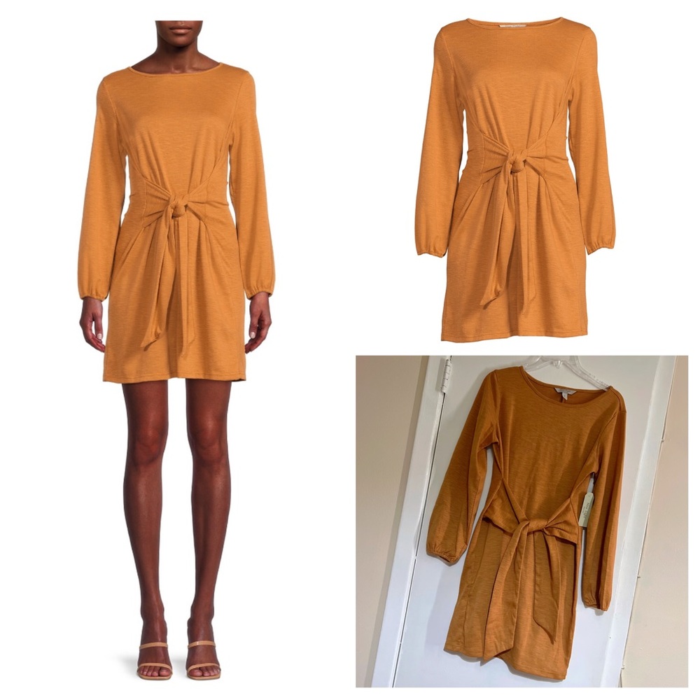 Tie Front Long Sleeve Dress